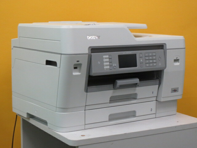 【中古転写物機】★印字極少★brother MFC-J6997CDW A3 インクジェット色つや練りあわせる機 転写物・FAX・印刷者 2段給紙 有線ローカルエリアネットワーク繋ぎ合わせる◇無線電話ローカルエリアネットワーク◇ パウダーコンパクト ［B15864］