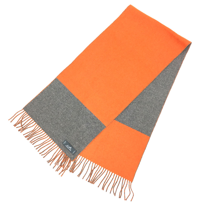 HERMES カザック　バイカラー　カシミヤマフラー 楽天市場】【未使用品】 エルメス マフラー カザック バンド