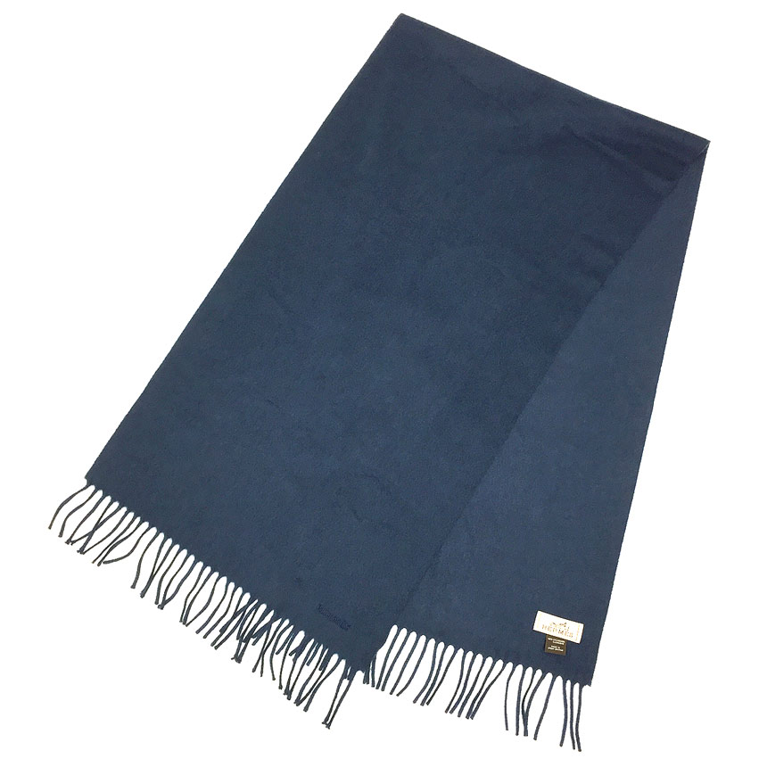 セール　HERMES エルメス 　マフラー　H393622T 72　ECHARPE TISSEE　カシミヤ100%　72　BLEU PILOTE　ブルー　ネイビー　メンズ　レディース　男女兼用【美品】【中古】エルメス　マフラー　カシミヤ　aq9281