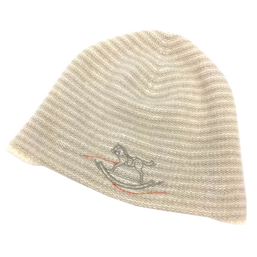 新品未使用　エルメスHERMES カシミヤ帽子 HERMES - エルメス カシミア 鹿革 キャップ 帽子 ベースボール H