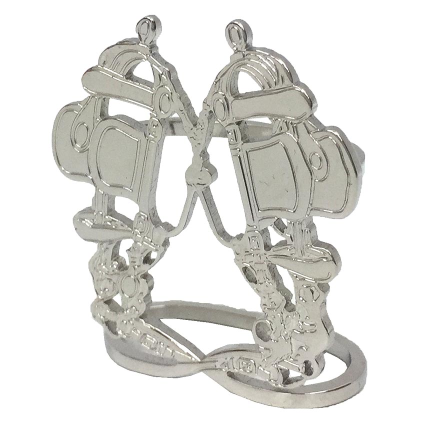 セール　エルメス　HERMES　スカーフリング 70 Brides de Gala ブリッド・ドゥ・ガラ　H603583S 00 　シルバーカラー【未使用】【新古品】【中古】エルメス　アクセサリー　aq10058｜ブランド＆着物館アクアン京や
