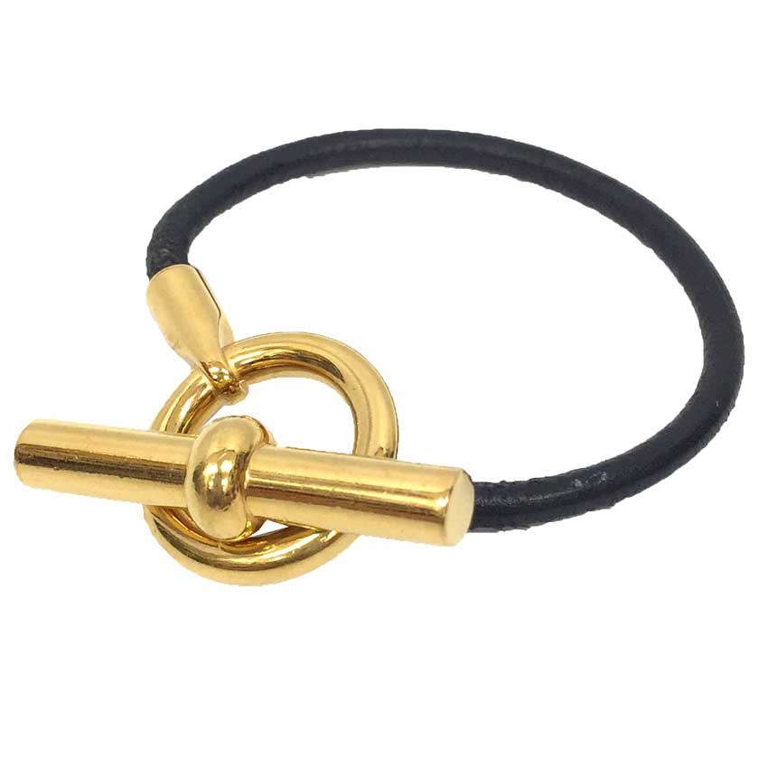 ❤お得なお品❤グレナンドゥブルトゥールブレスレット ゴールドｘG金具 エルメス HERMES エルメス グレナン ドゥブルトゥール レザーブレスレット