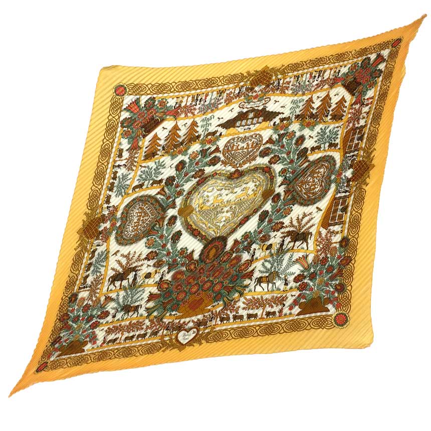 楽天市場】HERMES(エルメス）プリーツスカーフ シルク 外箱付【中古