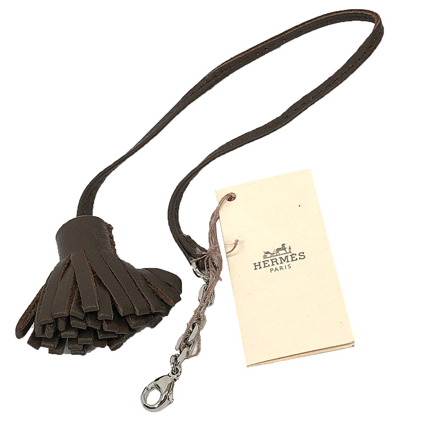 エルメス HERMES カルメン チータ ポンポン CARMENCITA POMPOM アニューミロ シルバー金具 ブラウン ブックマーク しおり キーホルダー バッグチャーム【未使用】【新古品】【中古】aq12705 15,303円