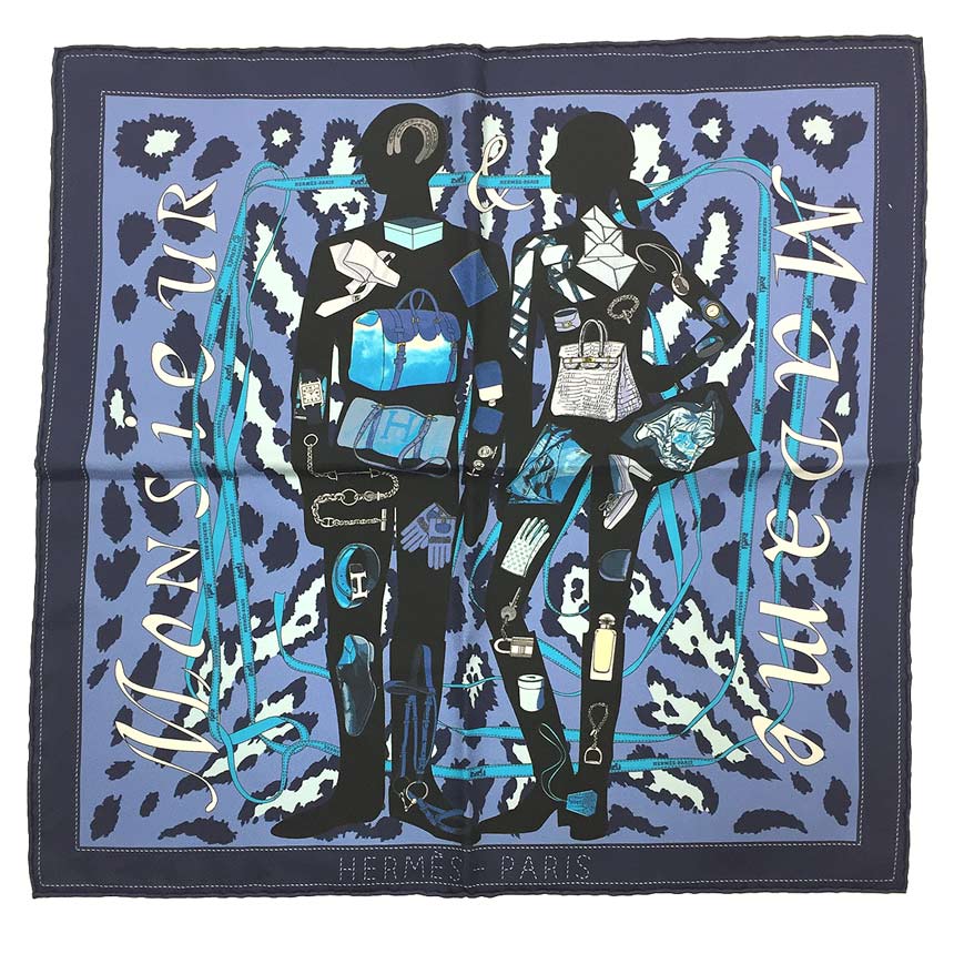 楽天市場】【エルメス】Hermes カレ90 シルクスカーフ MONSIEUR ET