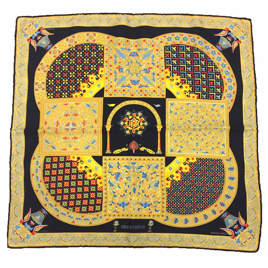 楽天市場】HERMES エルメス スカーフ カレ90 CIELS BYZANTINS