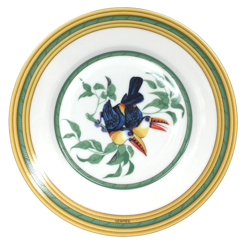 希少　HERMES　エルメス　カードスタンド　トゥカン　鳥　箸置き　バード Aランク】🌈稀少 箱付き HERMES エルメス カードスタンド