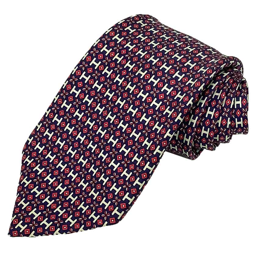 楽天市場】Hermès エルメス ネクタイ H柄 パープル 紫系 シルク100