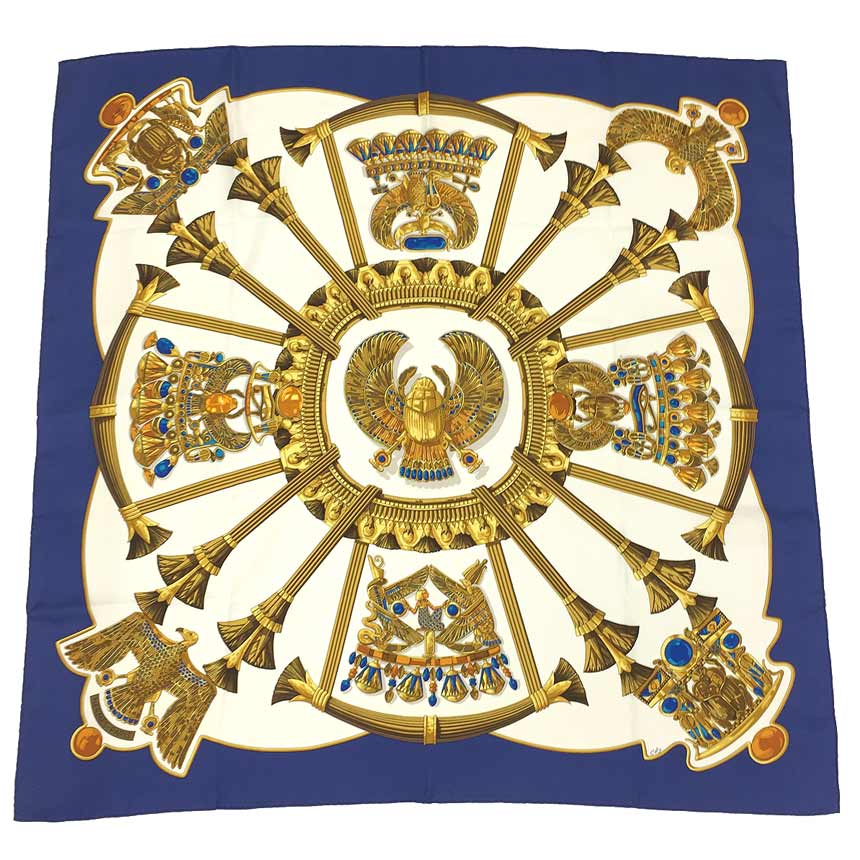 楽天市場】エルメス カレ90 Caty 古代エジプト スカラベ柄 スカーフ