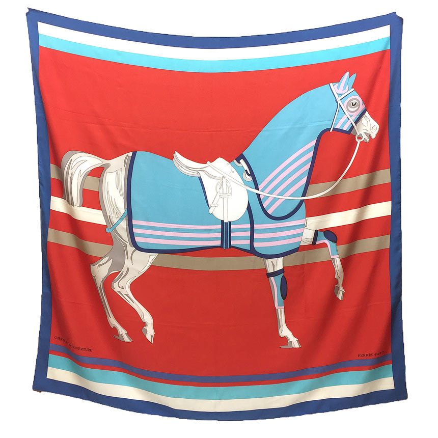 (特価)HERMES スカーフ カレ90 馬着 Couvertures 競走馬 HERMES 【新品未使用】エルメス カレ90 COUVERTURES ET TENUES