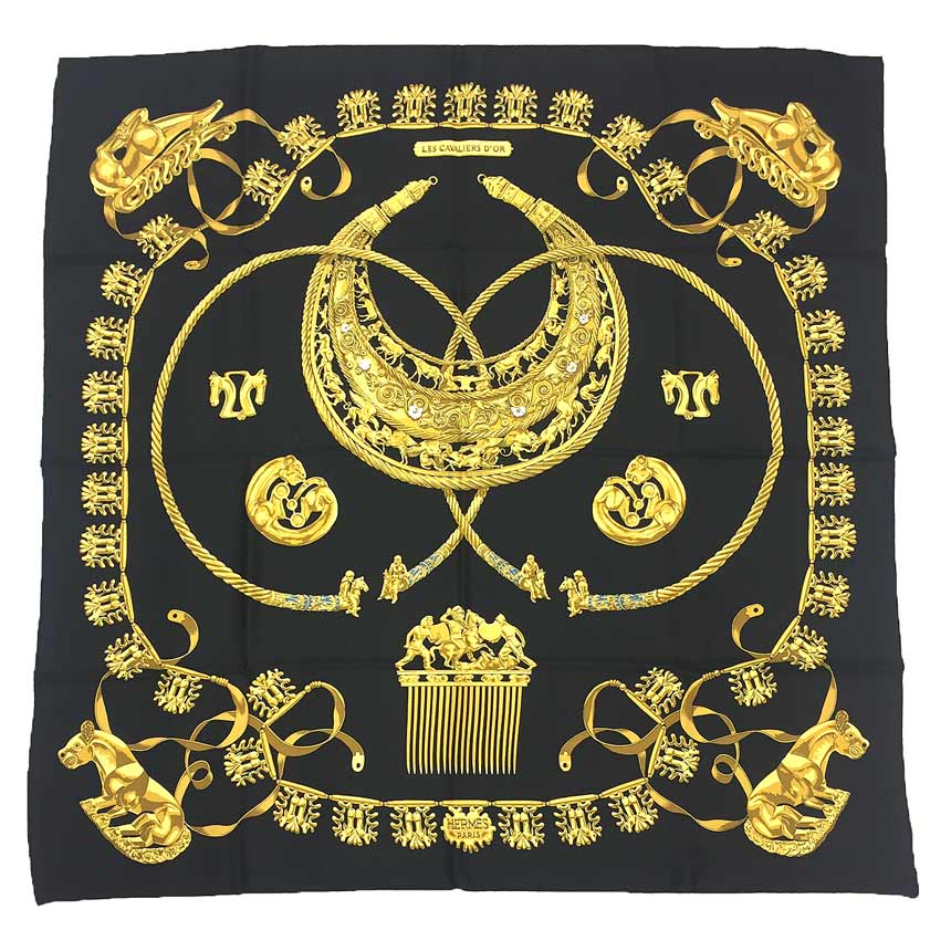 楽天市場】【中古】 エルメス スカーフ カレ90 シルク100％ LES
