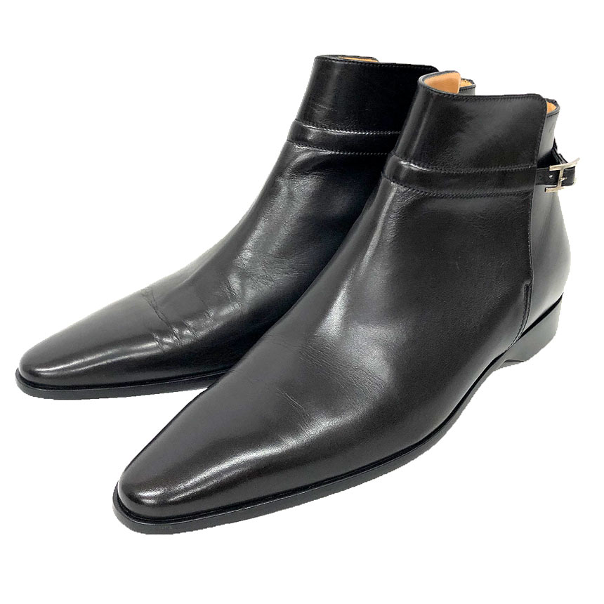 エルメス　ショートブーツ 楽天市場】エルメス ショートブーツ ec-22249 ブラック シルバー金具