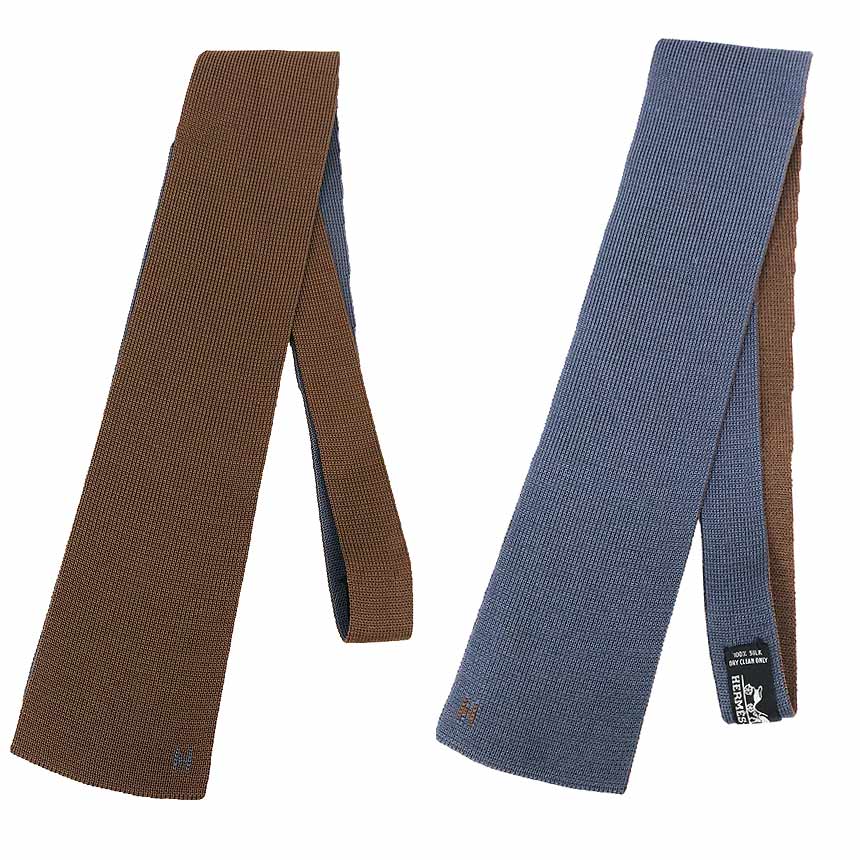 楽天市場】新品同様 エルメス ニットタイ ネクタイ シルク スリム