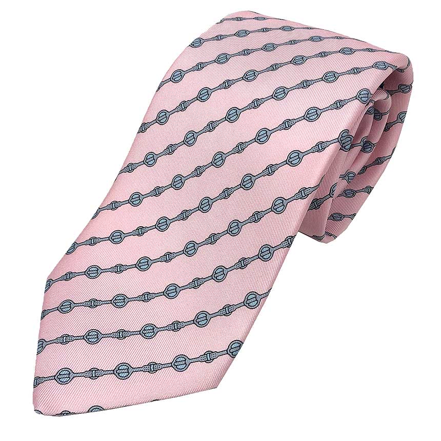 エルメス HERMES シルク ネクタイ ピンク CRAVATE TWILL TIE 8　H CABLE　607061T 13　ROSE PALE/GRIS シルクツイルタイ メンズ 男性　服飾小物【新品】【未使用】【中古】エルメス　メンズ　小物　aq12315