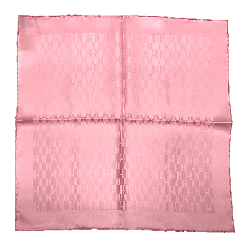 エルメス HERMES 隠し旗がしら えり巻き POCHETTE FACONNEE H GRAND H ROSE サクラ色シル ク100％ えり巻き バンダナ【未当てはめる】【新古品】【中古】エルメス 小物 aq12687