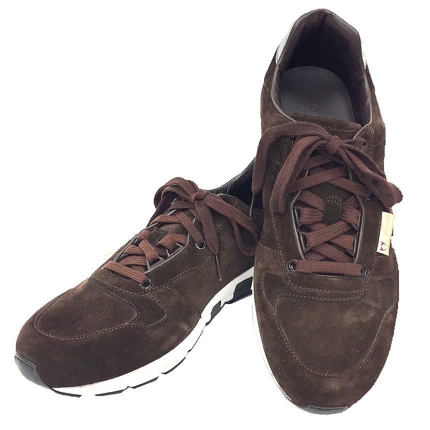 グッチ　GUCCI　スエード　スニーカー　336615　メンズ　サイズ8　1/2　日本サイズ27.5cm相当　ブラウン【中古】グッチ　メンズ　靴　シューズ　aq9973