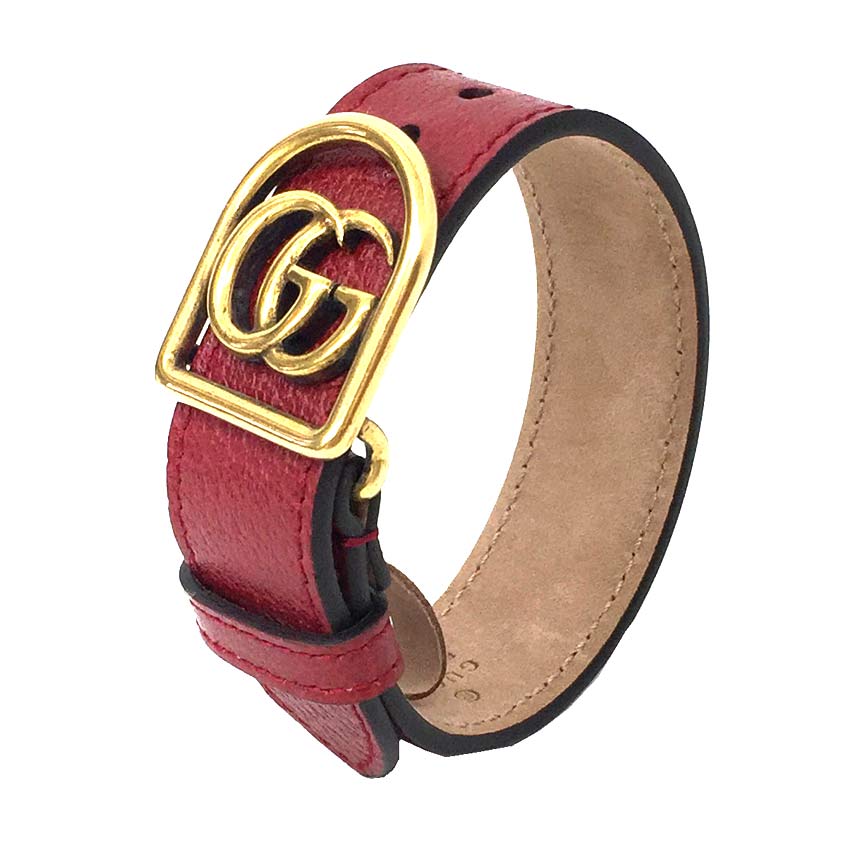 楽天市場 グッチ Gucci Ggマーモント レザーブレスレット レッド ゴールド メンズ レディース 未使用 新古品 中古 グッチ アクセサリー Aq4637 ブランド 着物館アクアン京や