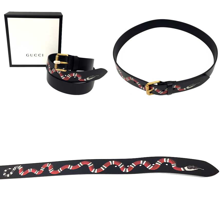 グッチ GUCCI スネークプリント 小物 ブラックグッチ ベルト aq6031