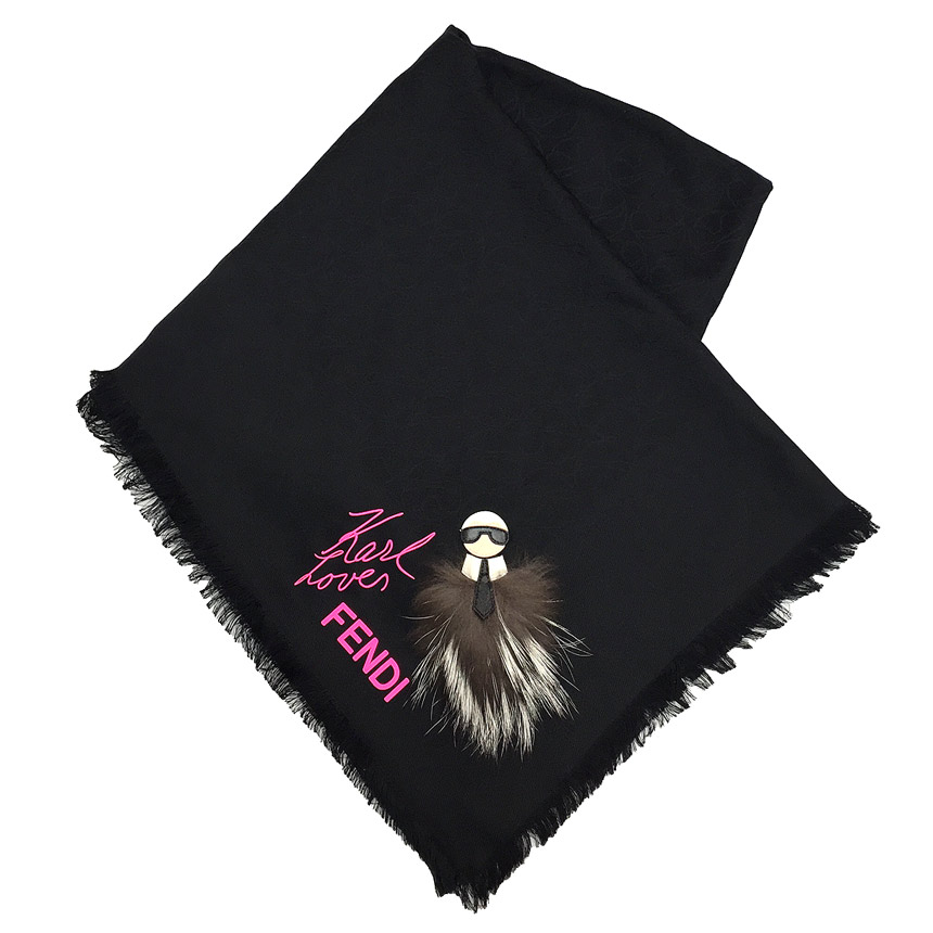 FENDI/フェンディ　FOXファー付きシルクストール 楽天市場】フェンディ FENDI ストール フォックス/ラビット