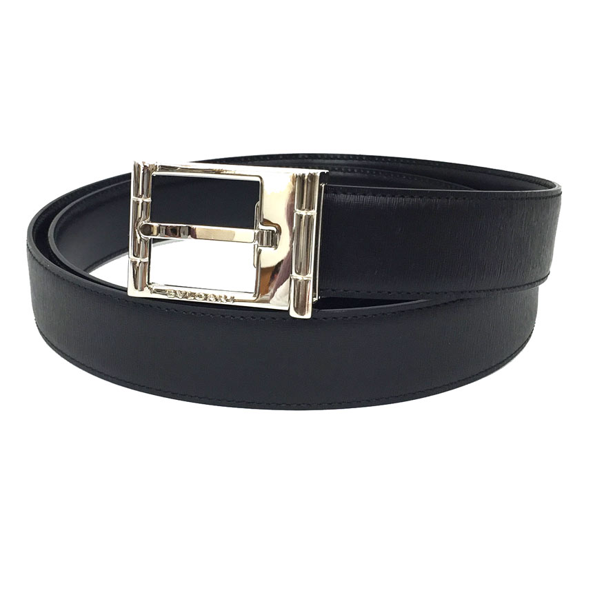 楽天市場 送料無料 送料込み Bvlgari ブルガリ ベルト メンズ 110 44 サイズ106 116cm スクエアバックル ブラック 黒 シルバーバックル ブルガリ メンズ 服飾小物 新古品 美品 中古 Aq4215 ブランド 着物館アクアン京や