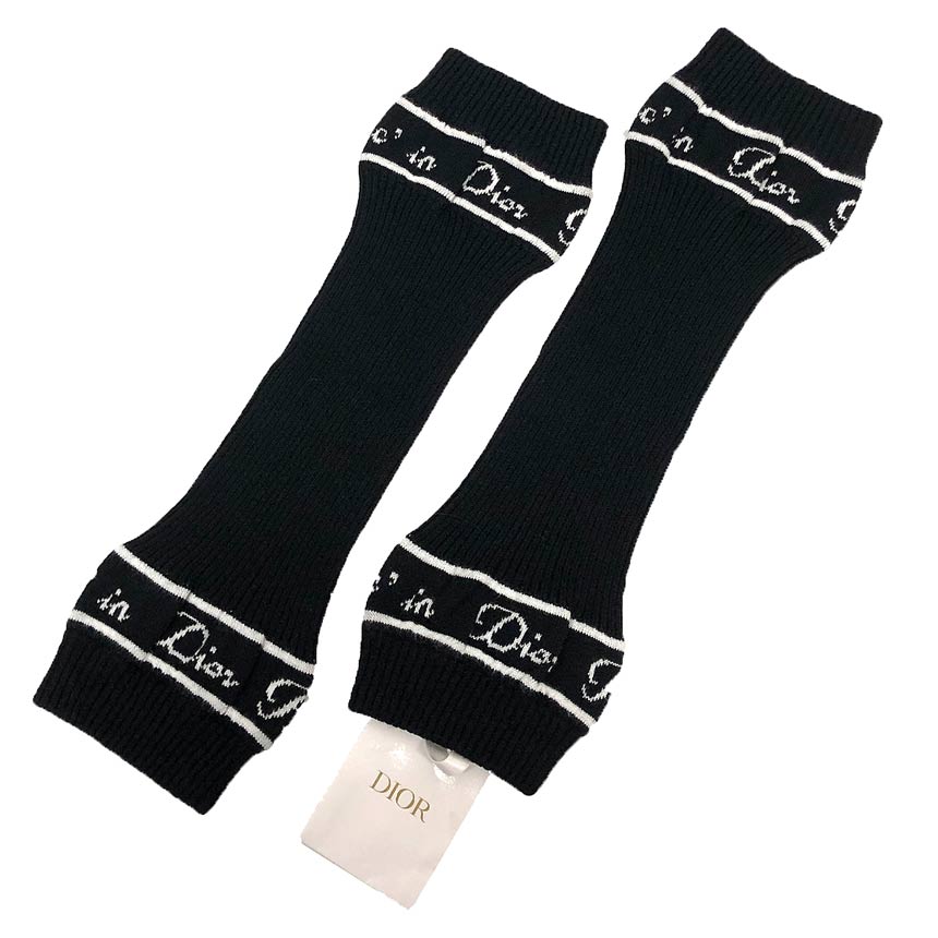 Christian Dior クリスチャン クリスチャンディオール レッグウォーマー  黒いこと 黒 【未当て嵌める】【新古品】【中古】クリスチャンディオール 服飾小物 aq12715