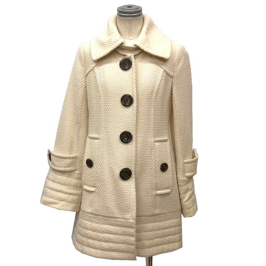BURBERRY LONDON BLUE LABEL バーバリー ロンドン ブルーレーベル ウールコート 40サイズ レディース オフホワイト【中古】バーバリー アウター aq12473