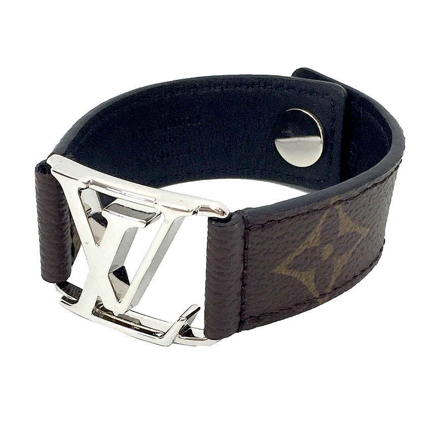 Louis Vuitton ルイヴィトン モノグラム ブレスレット ブラスレ ホッケンハイム 6141 19 Ag金具 バングル メンズ 中古 ルイ ヴィトン アクセ Aq40 Olc54 Fr