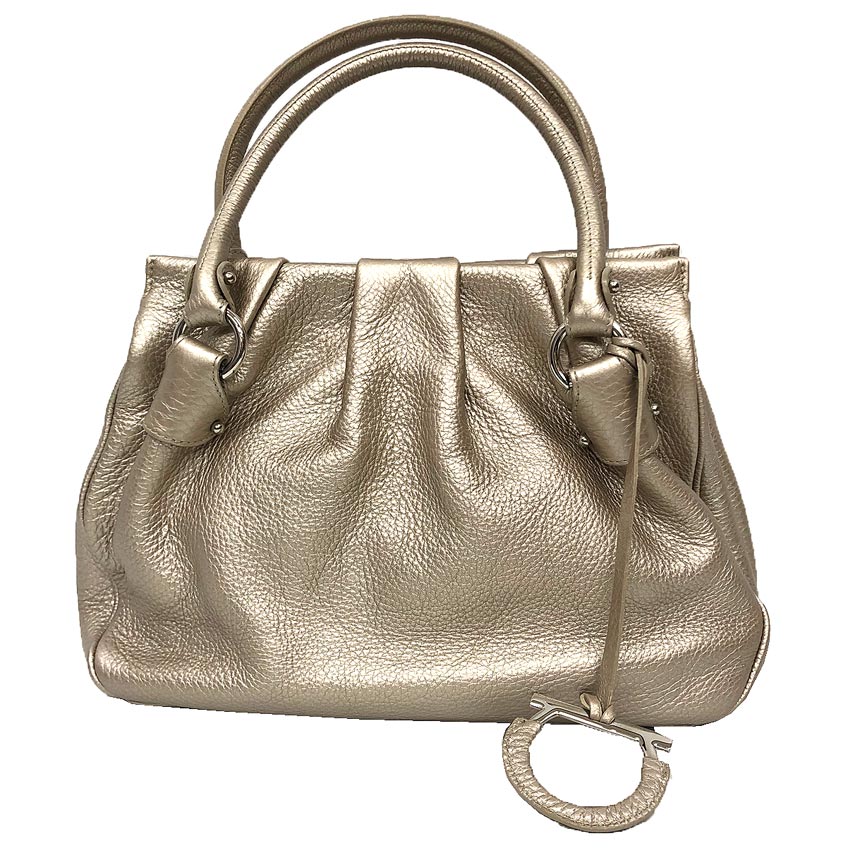 Salvatore Ferragamo フェラガモ ガンチーニ ハンドバッグ 2147400011125 レザー シャンパンゴールド【中古】フェラガモ バック レディース aq12411