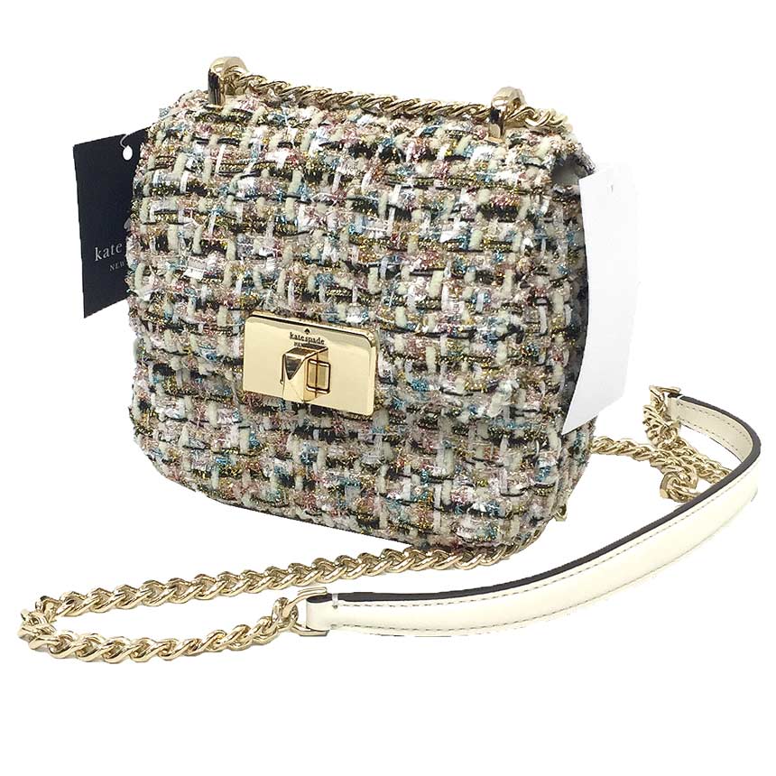 kate spade ケイトスペード ツイード バッグ carey tinsel tweed micro flp cbody K1995 キャリー ティンセル ツイード マイクロ フラップ クロスボディー【新古品】【未使用品】【中古】ケイトスペード バッグ レディース aq11155|ブランド&着物館アクアン京や