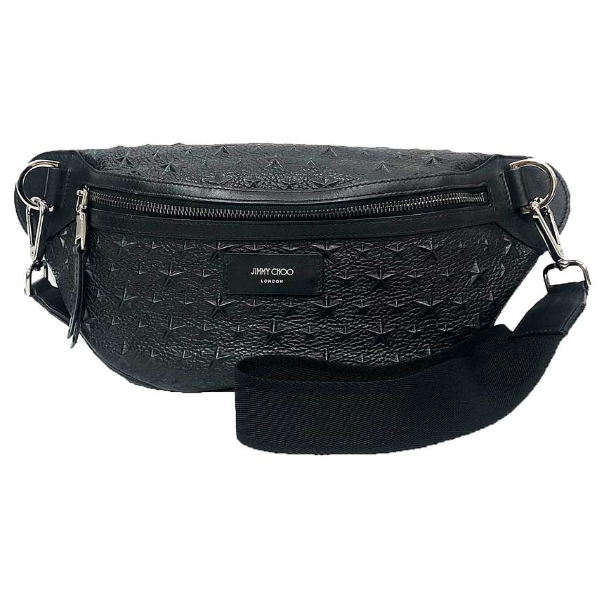 JIMMY CHOO ジミーチュウ YORK / ヨーク クロスボディバッグ YORK EMG 204 BLACK スターエンボス【中古】ジミーチュー うしろ側 aq12712