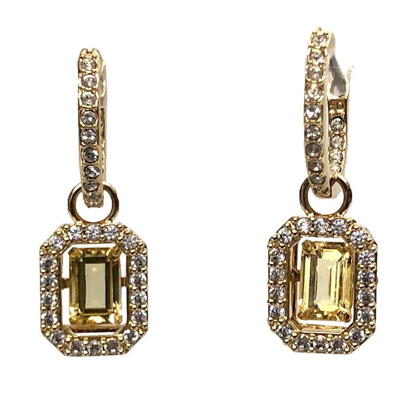 ゆうパケット発送　送料無料 SWAROVSKI スワロフスキー Una ドロップピアス オクタゴンカット 5641169 イエロー クリスタル【新古品】【美品】【中古】スワロフスキー　レディース　アクセサリー　aq12387｜ブランド＆着物館アクアン京や