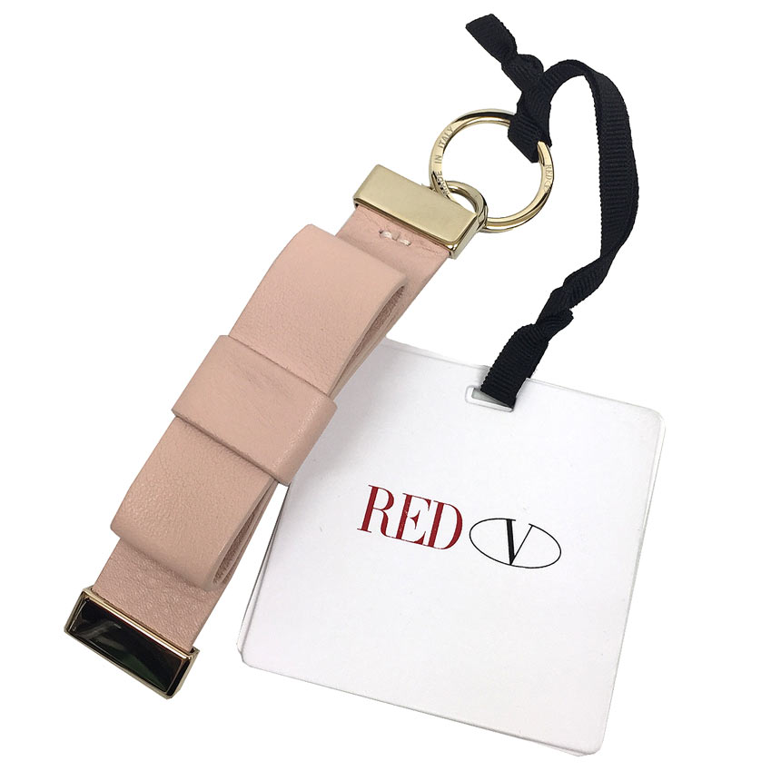 セール　RED　VALENTINO　レッドヴァレンティノ　リボン　キーホルダー　チャーム　キーリング　ピンク×ゴールド【新古品】【美品】【中古】レッドヴァレンティノ　レディース　服飾小物　aq7834