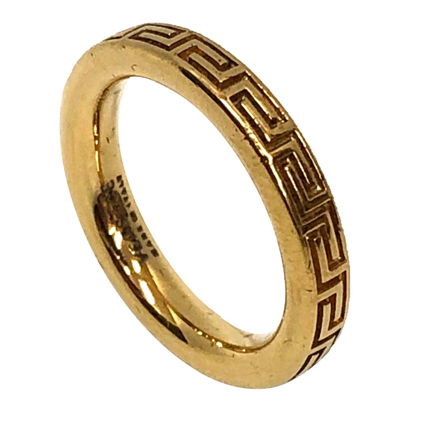 VERSACE ヴェルサーチ グレカ リング DG56785 DJMT D00O 9 ゴールド【中古】ヴェルサーチ アクセサリー aq12793|ブランド&着物館アクアン京や