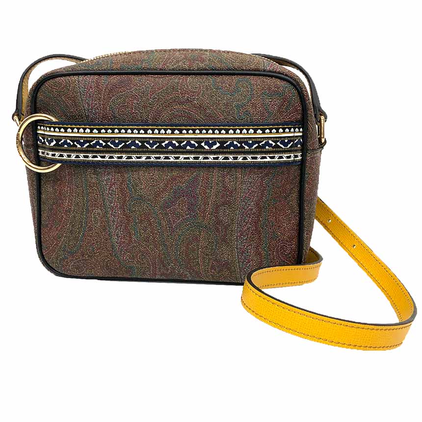 ETRO エトロ ペイズリー ポシェット ショルダーバッグ 赤銅色系 レディース【新古品】【美品】【中古】エトロ うしろ側 aq12968