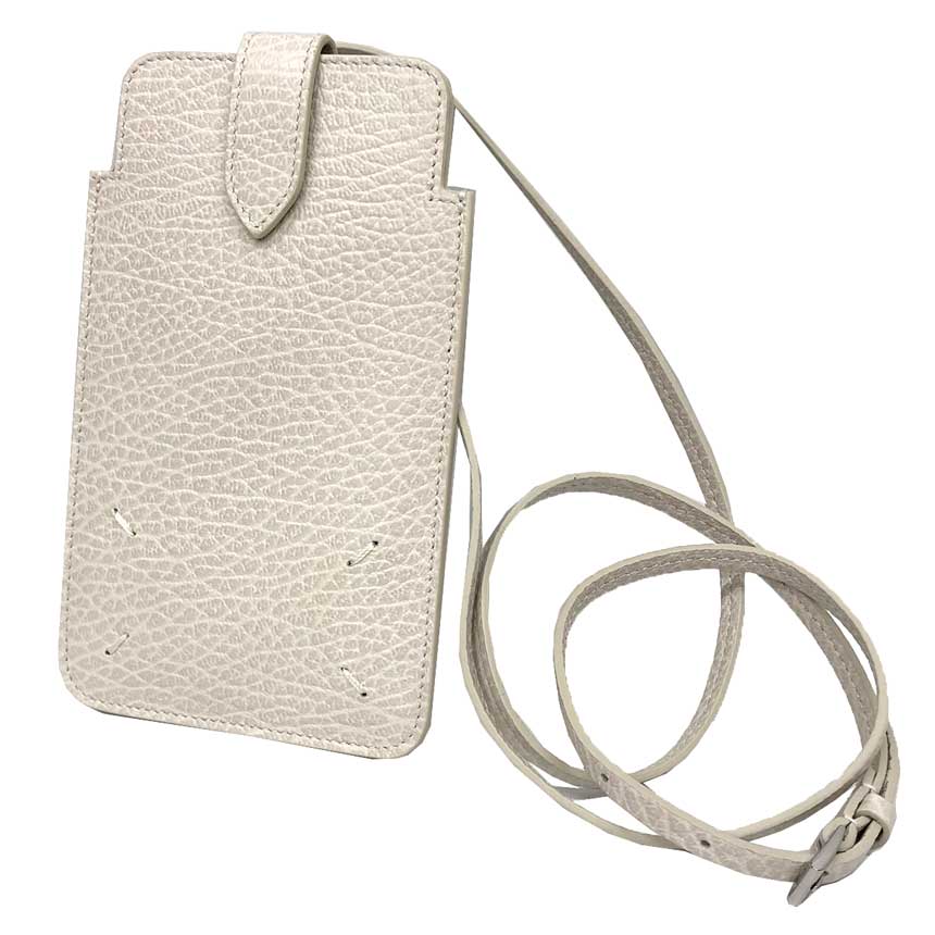 Maison Margiela メゾンマルジェラ 電話機入れもの  スマホショルダー  持ちはこぶ入れもの のど首車寄せ スマートフォンホルダー S56UI0211 P0399 T2003 白いこと 白【未当て嵌める】【新古品】【中古】マルジェラ 小物 aq12831