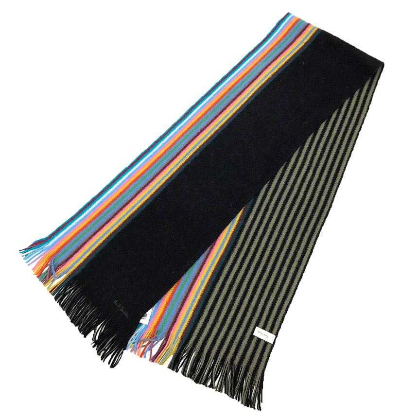 Paul Smith ポールスミス マフラー ウール ブラック 黒 ユニセックス【中古】ポールスミス アパレル aq12666