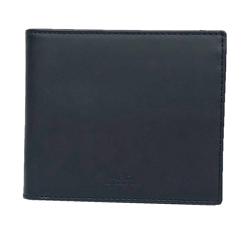 A.P.C.  アーペーセー 折財布 PXAWV-H63153 レザー ネイビー 折札入れ メンズ【中古】アーペーセー 財布 メンズ  aq12507