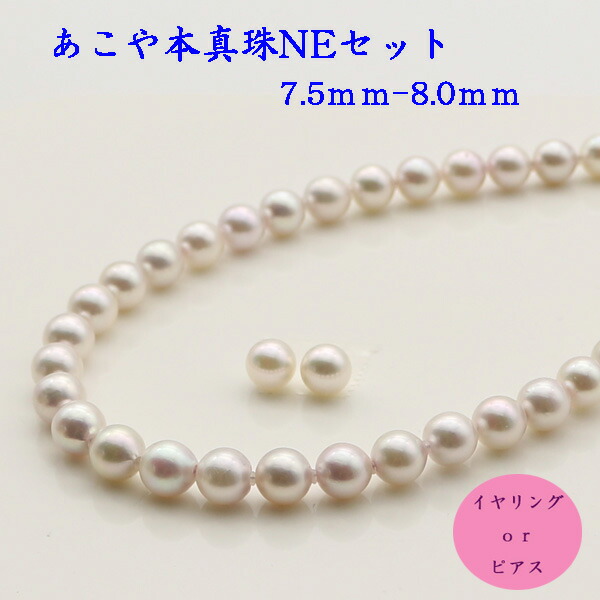 あこや真珠 パールネックレス 7.5mm-8.0mm 大珠 本真珠 ホワイト系 楽天市場】真珠 パール ネックレス あこや真珠 パールネックレス 7.5mm