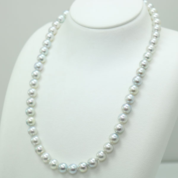 真珠 ナチュラル パール 冠婚葬祭 ネックレス グレーカラー あこや真珠 パールネックレス 7 5mm 8mm ナチュラル グレーカラー シルバー アコヤ真珠 冠婚葬祭 葬儀 真珠パール通販専門アリエルパールあこや真珠パールネックレスが送料無料