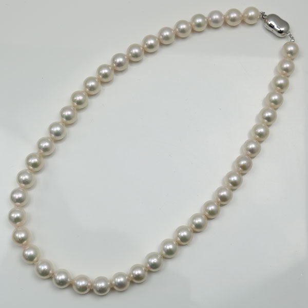 最高品質.真珠のネックレス9.0-10mmラウンド 大粒 ラウンド