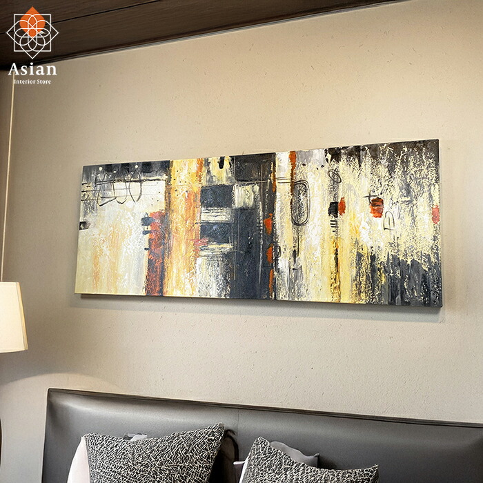 楽天市場】バリ＋北欧のモダンなアートパネル アブストラクト 120×45cm