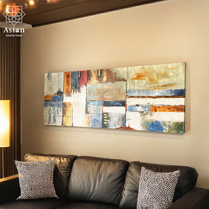 楽天市場】バリ＋北欧のモダンなアートパネル アブストラクト 120×45cm