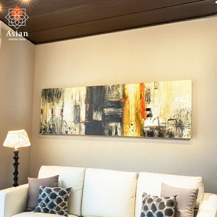 楽天市場】バリ＋北欧のモダンなアートパネル アブストラクト 120×45cm
