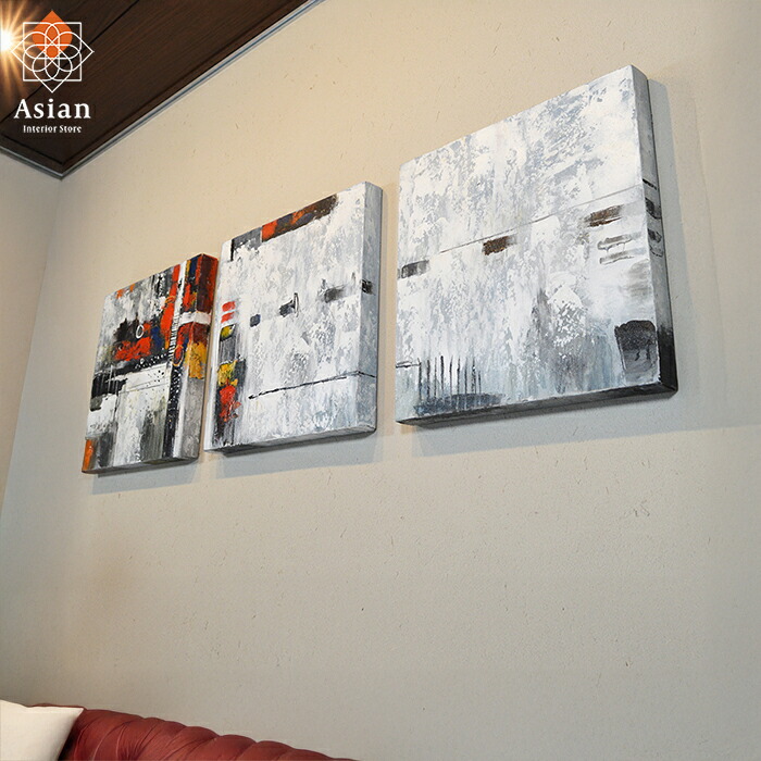 楽天市場】バリのヒーリング絵画 3枚 セット 40×40cm 47 【 絵画