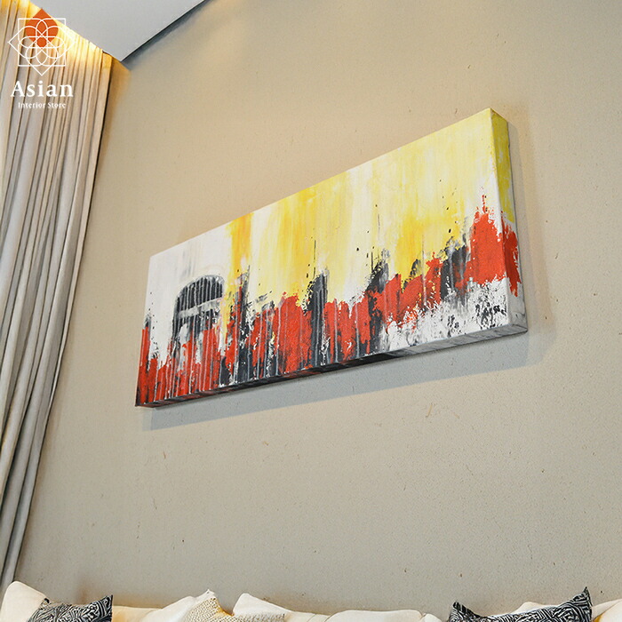 楽天市場】バリ島の絵画 120×45cm 12 【 絵画 インテリア 玄関 絵