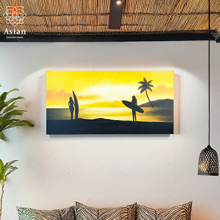 油絵　大きめ　アートフレーム　サンセット 楽天市場】絵画 海 サンセット 画家M.Santo 80×40cm 210