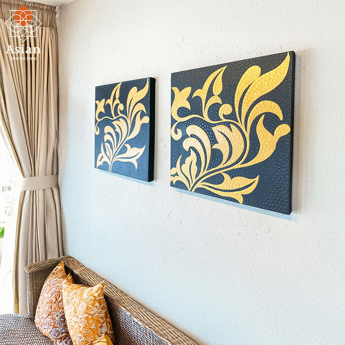 楽天市場】ドットアート 3連 (30cm×30cm 2) 【 バリ絵画 アートパネル