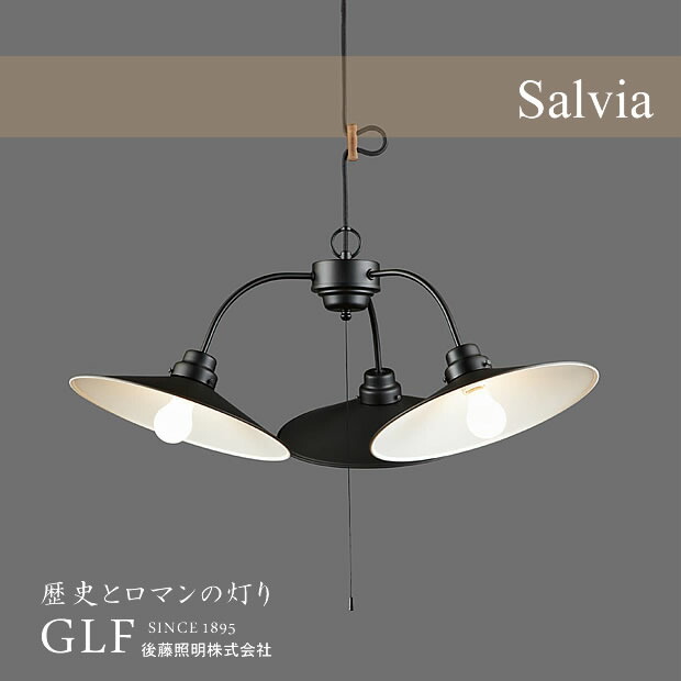 【最大2500円OFFCP】 ペンダントライト サルビア GLF-3434 後藤照明 | 照明器具 照明 天井照明 吊り下げ ライト ランプ E26 300W LED 3灯 大型 黒 長さ調整 ダイニング ダイニングライト リビング 玄関 寝室 おしゃれ 北欧 和風 和室 アンティーク レトロ モダン 新生活