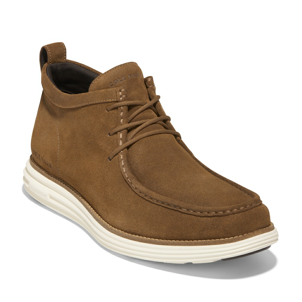 [COLE HAAN]コールハーン メンズシューズ オリジナルグランド モック トゥ チャッカ (C38734)オイリーブラウンスエード/CH ナチュラル/アイボリー WR