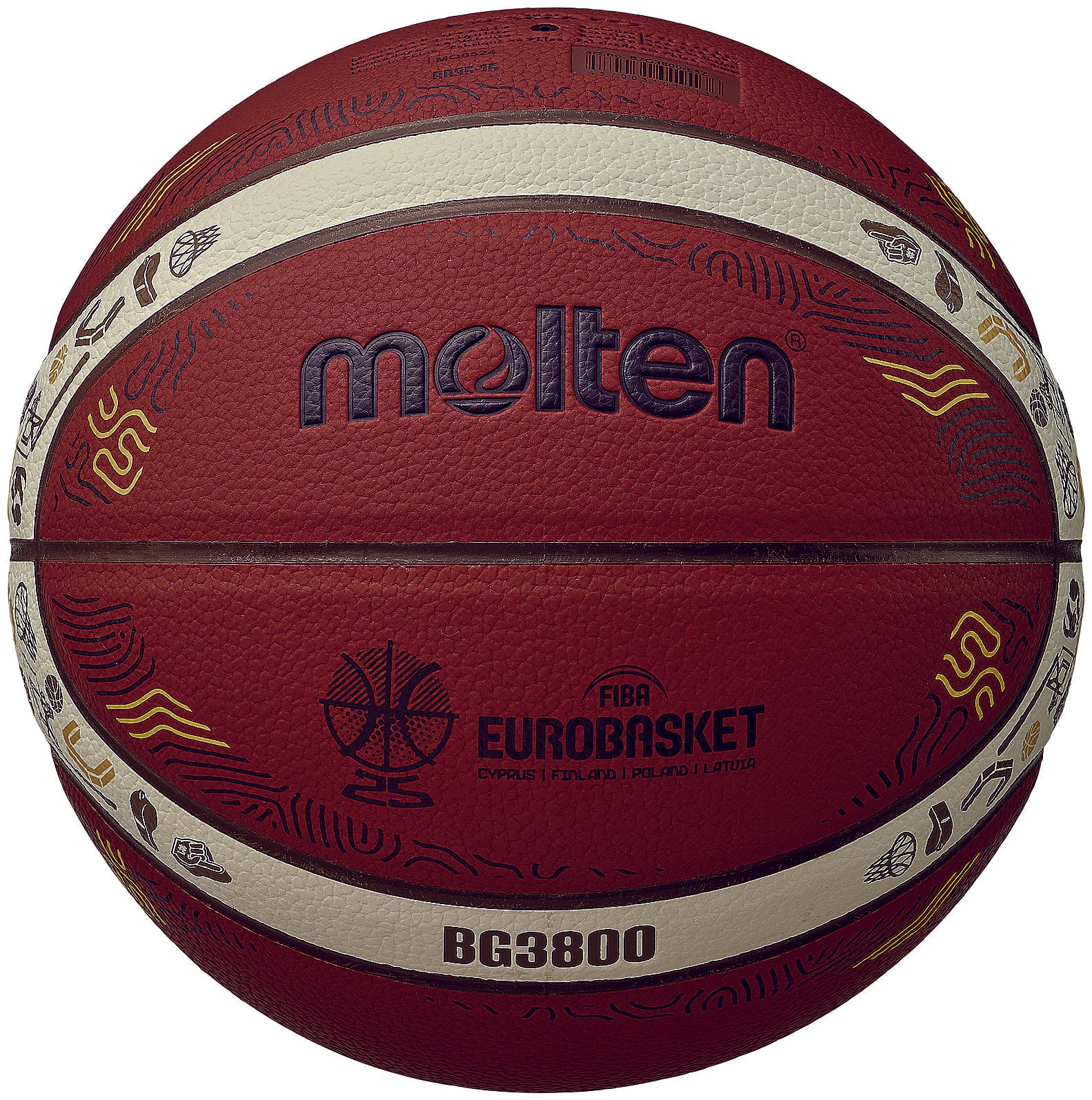 [molten]モルテン バスケットボール国際公認5号球 BG3800 EuroBasket 2025 公式試合球 レプリカ (B5G3800-E5Z)